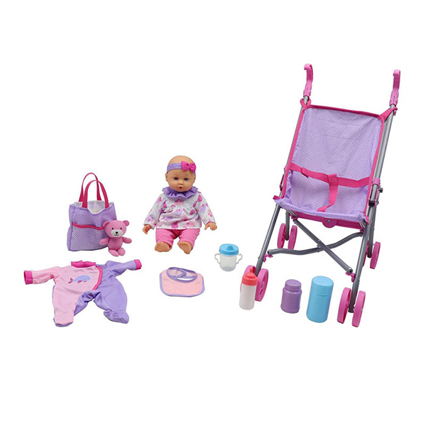 عروسک مدل My sweet baby کد 20109 ارتفاع 35 سانتی متر مجموعه 7 عددی