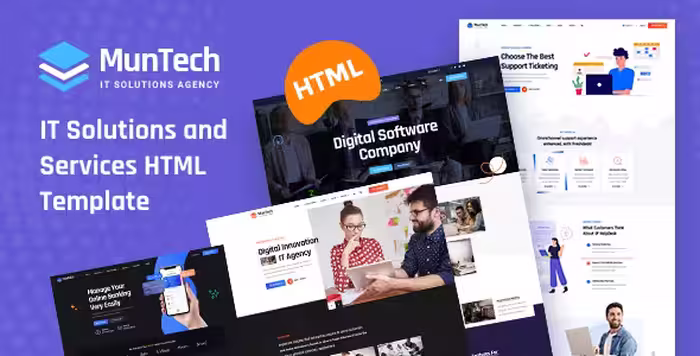 دانلود قالب HTML5 خدمات فناوری Munteh
