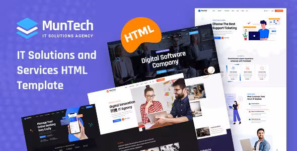 دانلود قالب HTML5 خدمات فناوری Munteh