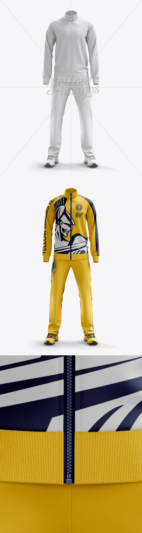 دانلود ماک آپ لباس ورزشی مردانه Men’s Tracksuit Mock-up / Front View