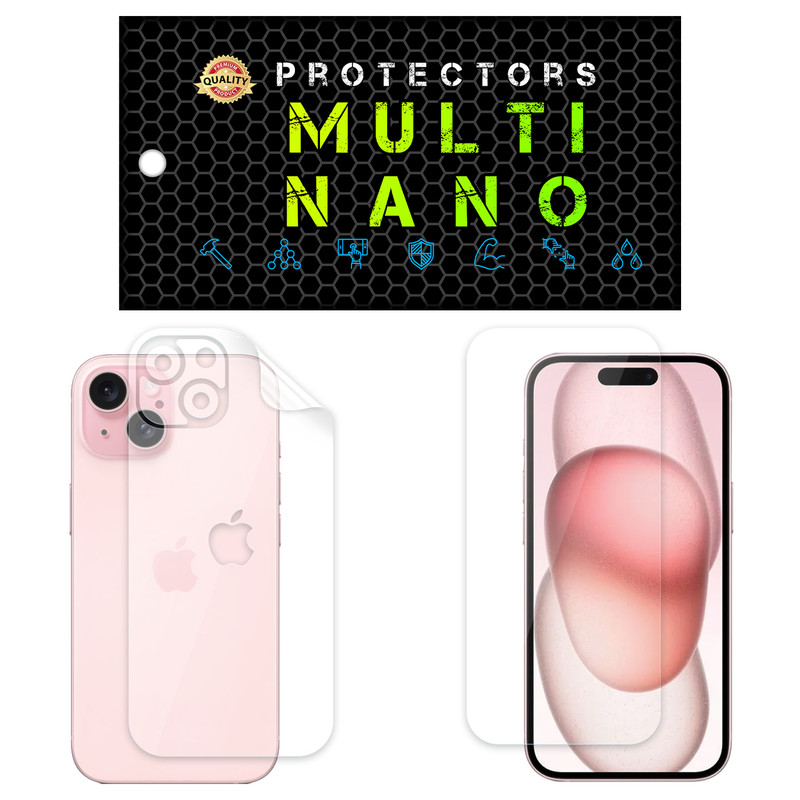 محافظ صفحه نمایش مولتی نانو مدل X-SFT مناسب برای گوشی موبایل اپل iPhone 15 به همراه محافظ پشت | کالا برتری