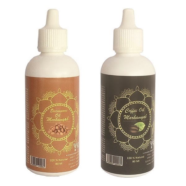 روغن تقویت کننده مو، مژه و ابرو مرهم یاب مدل قهوه و سنجد حجم 80 میلی لیتر مجموعه 2 عددی