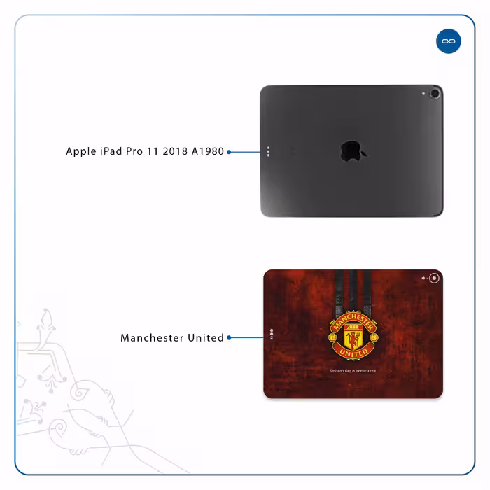 برچسب پوششی ماهوت مدل Manchester-United مناسب برای تبلت اپل iPad Pro 11 2018 A1980