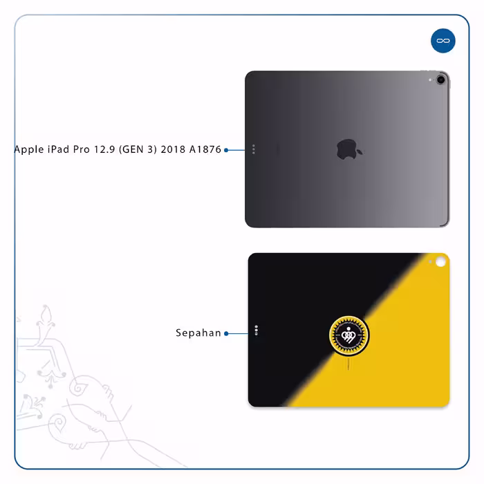برچسب پوششی ماهوت مدل Sepahan مناسب برای تبلت اپل iPad Pro 12.9 (GEN 3) 2018 A1876