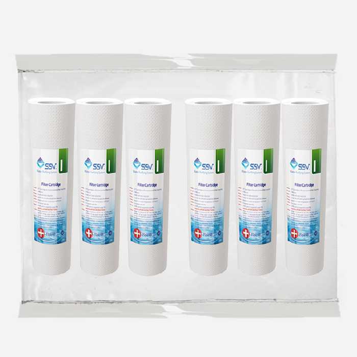 فیلتر دستگاه تصفیه کننده آب اس اس وی مدل H-P.P مجموعه 6 عددی