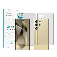 گلس صفحه نمایش و پشت گوشی سامسونگ S24 Ultra مدل نانو هیدروژل شفاف برند راک اسپیس کد MS