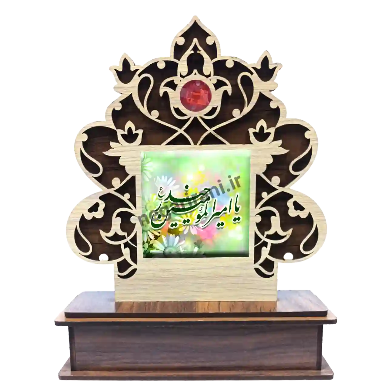 تندیس کاشی گلدار یا امیرالمومنین حیدر 2D 136