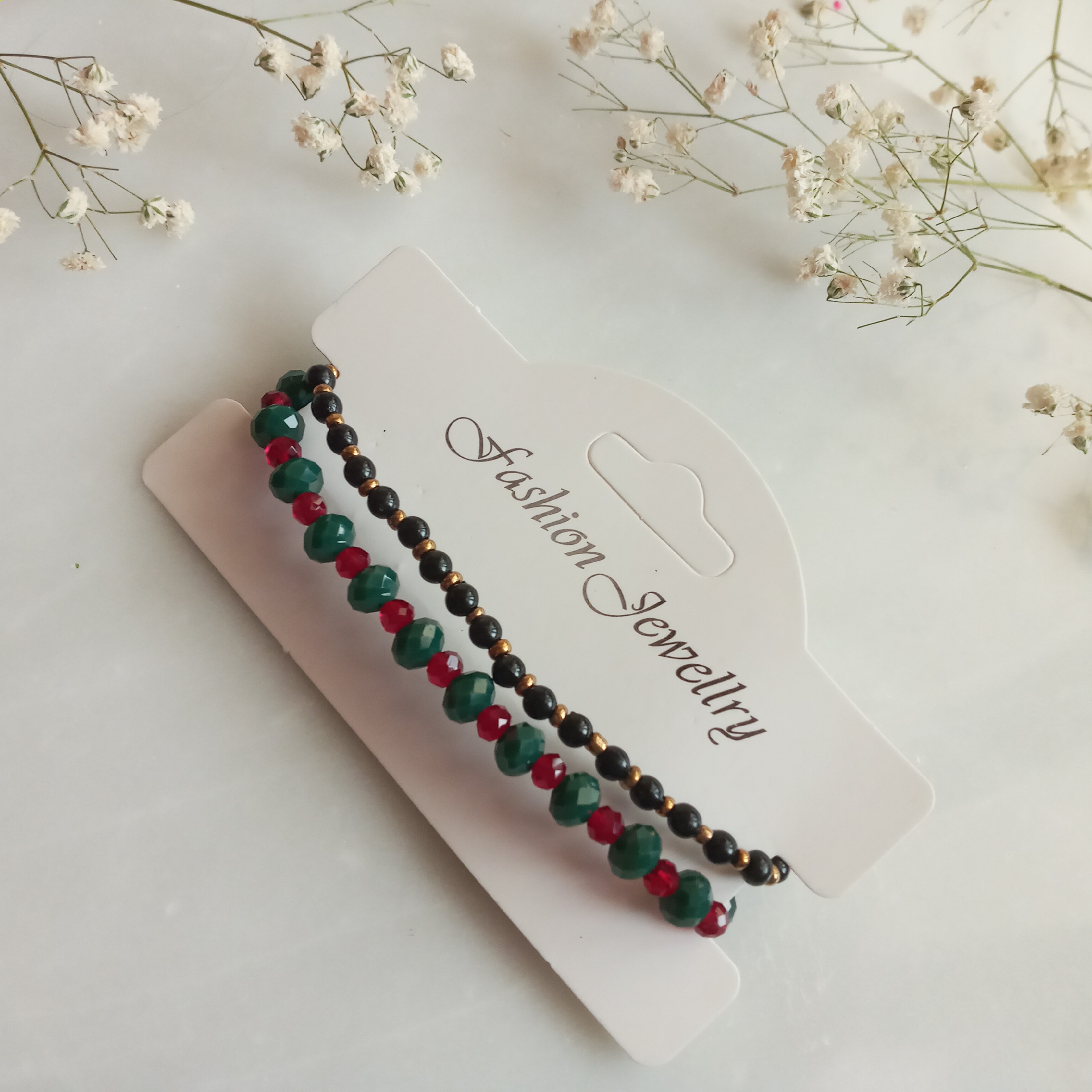 دستبند کریستال دو ردیف قابل ست شدن با تمامی لباس های شما 