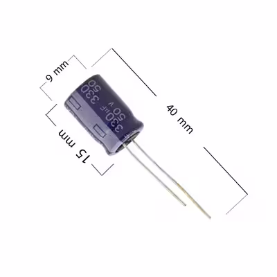 خازن الکترولیت 330 میکرو فاراد کد v بسته 5 عددی
