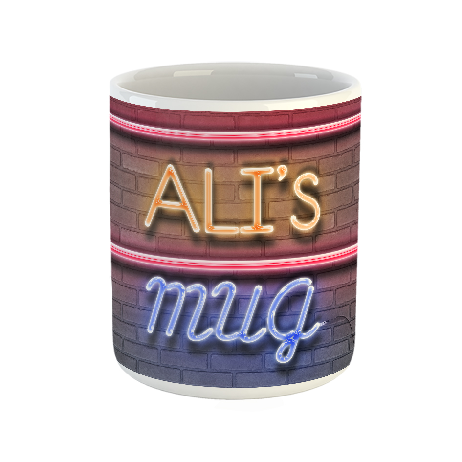 ماگ طرح تابلو نئون مدل علی