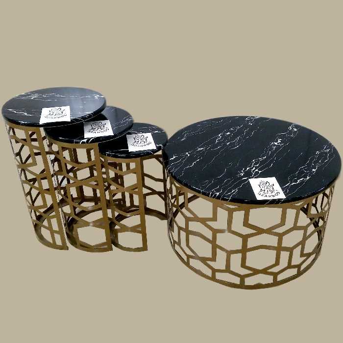 میز پذیرایی آذربد مدل زیتون مجموعه 4 عددی