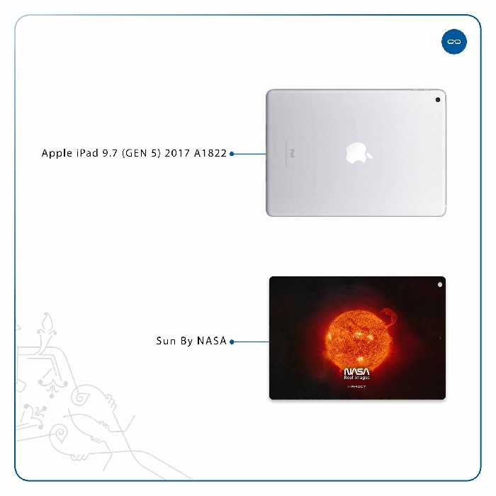 برچسب پوششی ماهوت مدل Sun-By-NASA مناسب برای تبلت اپل iPad 9.7 (GEN 5) 2017 A1822