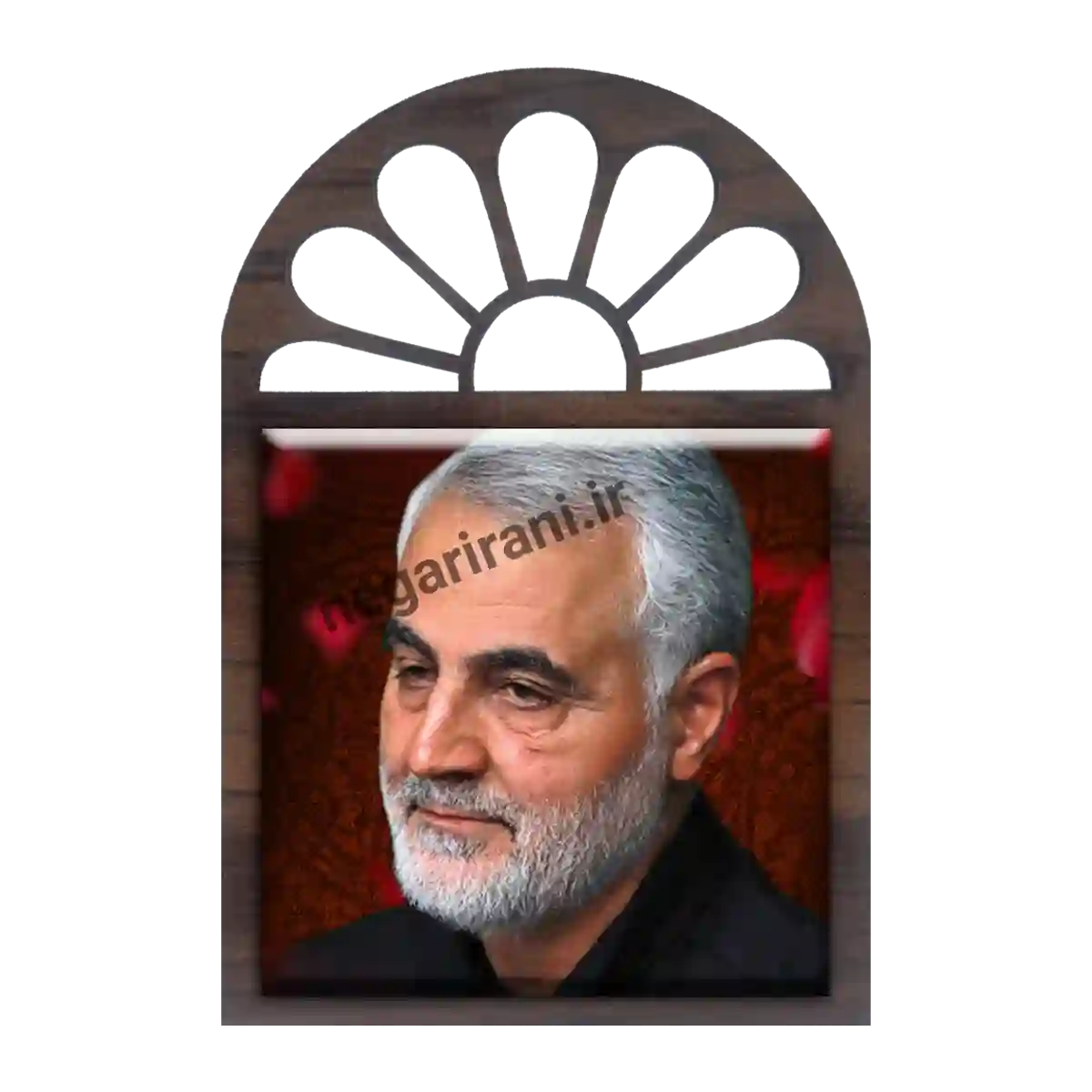 تندیس کاشی پنجره ای شهید حاج قاسم مدل 2ZG118