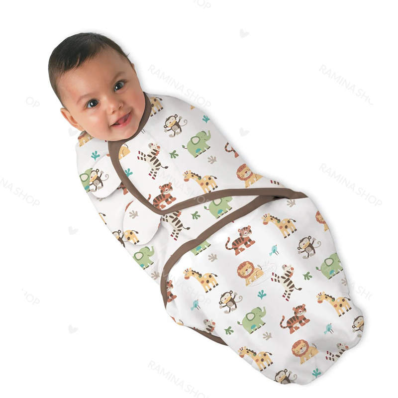 قنداق چسبی نوزادی 0 تا 3 ماه طرح حیوانات Swaddle Me