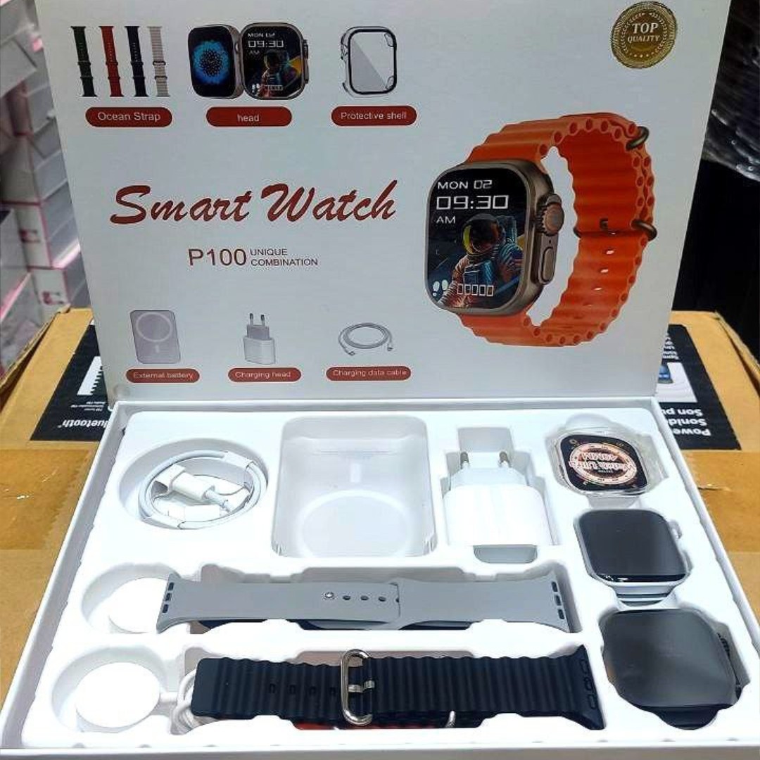 ساعت هوشمند P100 دارای چندین بند و کاور 