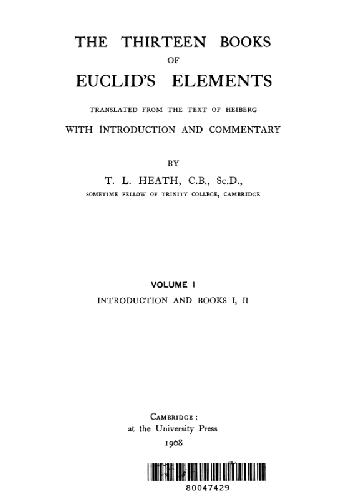خرید و دانلود نسخه کامل کتاب Thirteen Books of Euclid&#039;s Elements