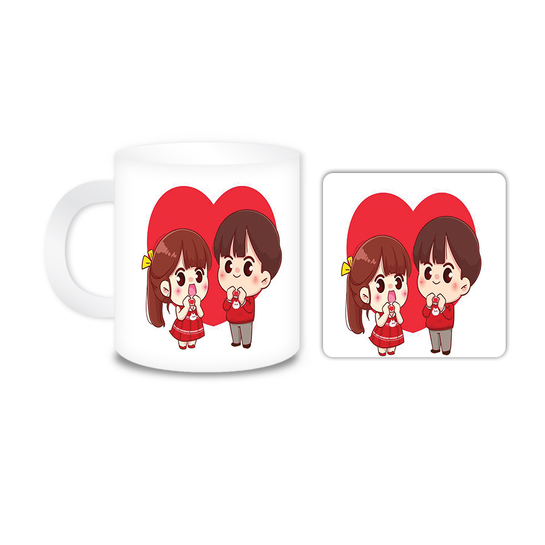 ماگ مدل عاشقانه کد 2062 به همراه زیر لیوانی