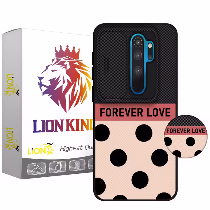 کاور لاین کینگ مدل FOREVER LOVE مناسب برای گوشی موبایل شیایومی Redmi Note 8 Pro به همراه پایه نگهدارنده