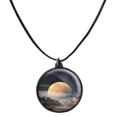 گردنبند پرمانه طرح سیاره ها کد pmb.25115 مدل دو طرفه