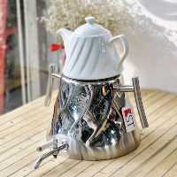 کتری قوری استیل و کف چدن برند kst