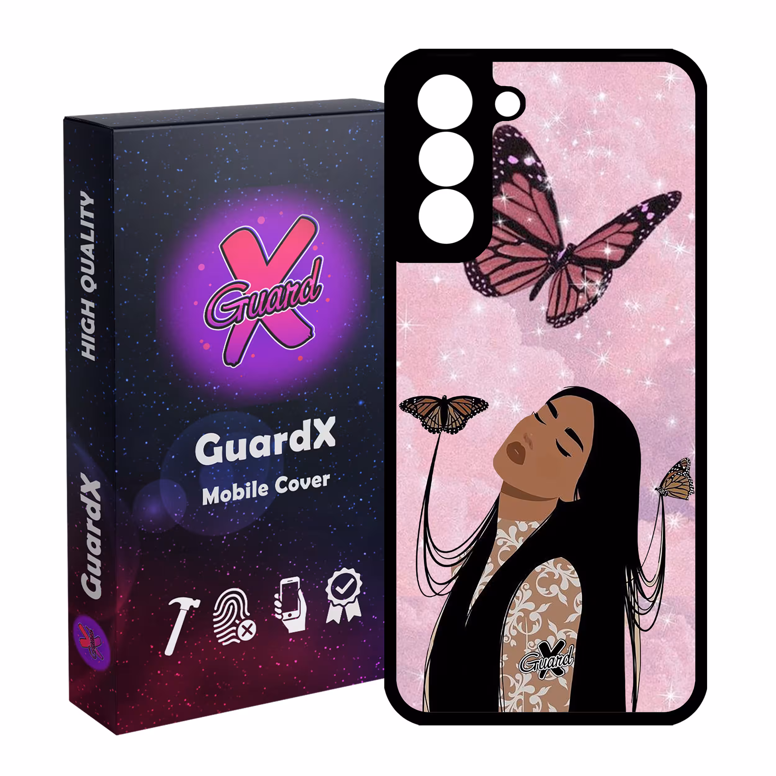 کاور گارد ایکس طرح Girl مدل Glass10297 مناسب برای گوشی موبایل سامسونگ Galaxy S21 FE