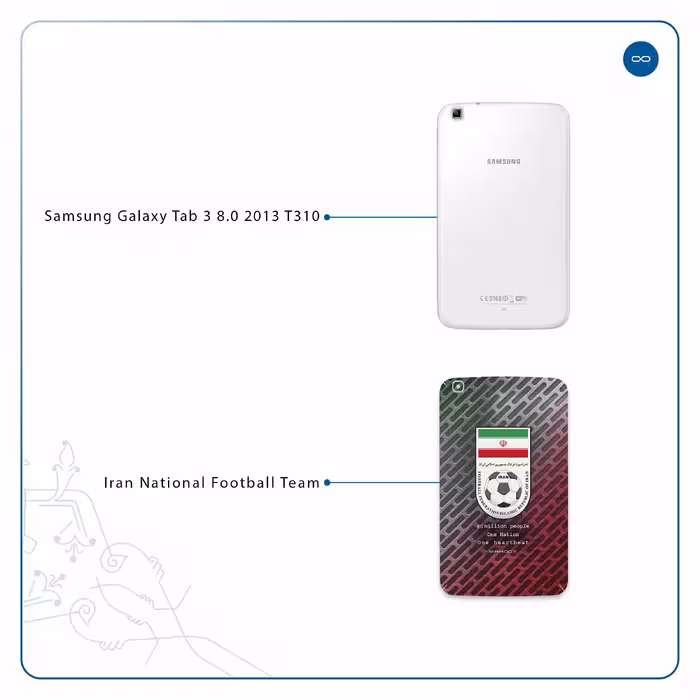 برچسب پوششی ماهوت مدل Iran-National-Football-Team مناسب برای تبلت سامسونگ Galaxy Tab 3 8.0 2013 T310