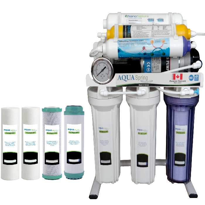  دستگاه تصفیه کننده آب آکوآ اسپرینگ مدل RO-S9-NATURE1900 به همراه فیلتر مجموعه 4 عددی