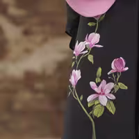 مانتو مجلسی کرپ مدل لوتوس رنگ کالباسی برند SET