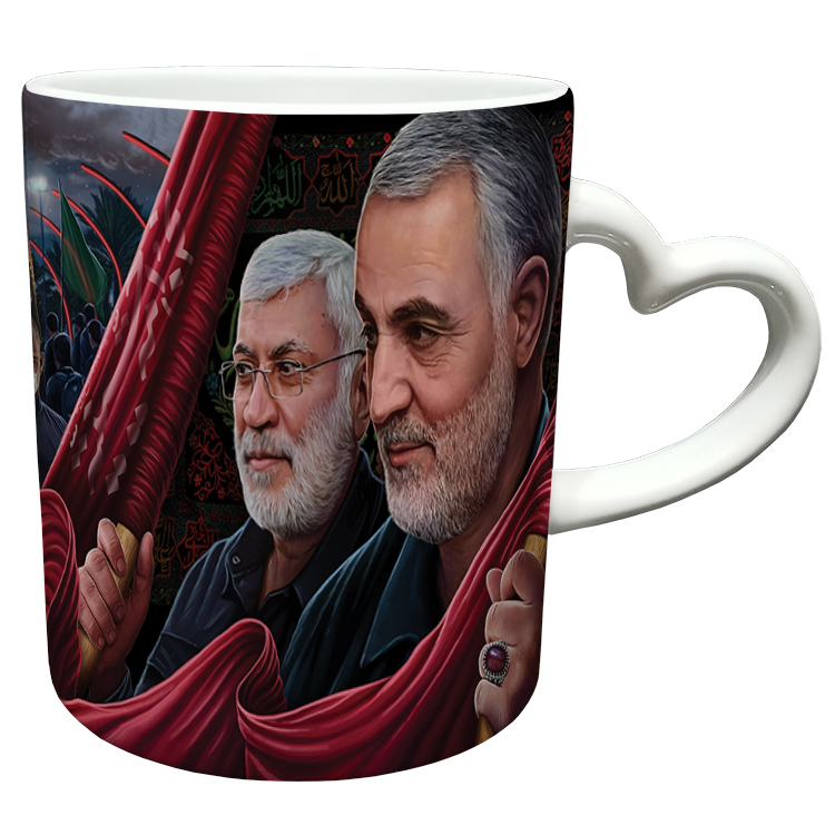 ماگ مدل دسته قلبی طرح سردار سلیمانی کد 43