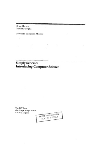 خرید و دانلود نسخه کامل کتاب Simply Scheme: Introducing Computer Science