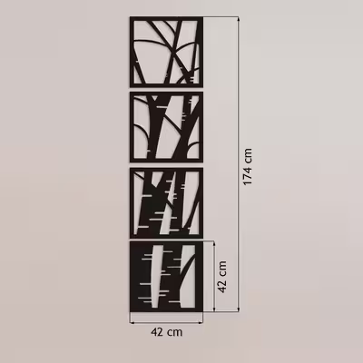 دیوارکوب طرح درخت کد T17-1 مجموعه چهار عددی
