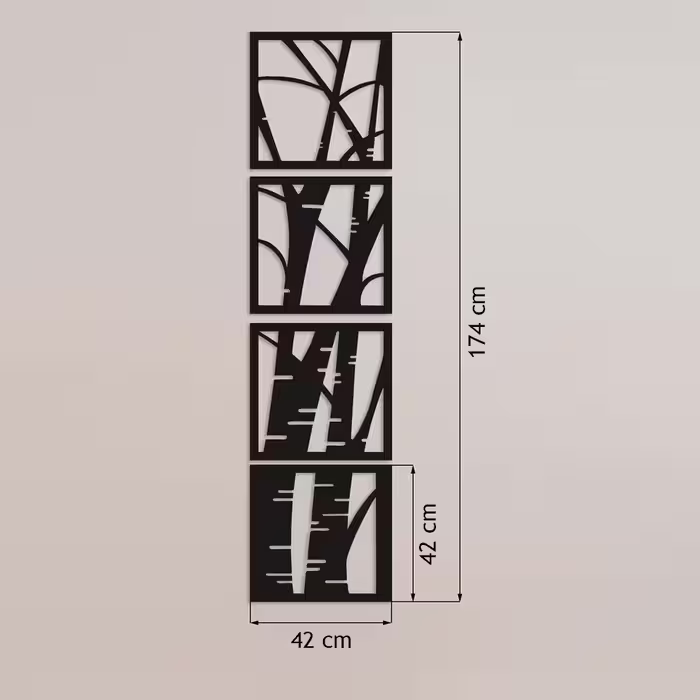 دیوارکوب طرح درخت کد T17-1 مجموعه چهار عددی