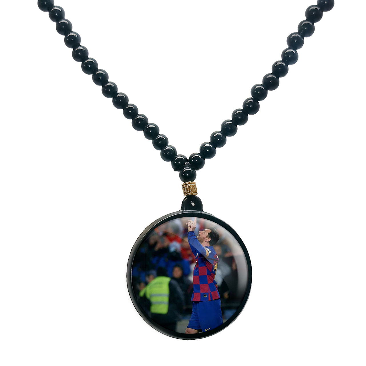 گردنبند پرمانه طرح مسی کد pmd.8658 مدل دو طرفه