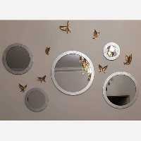 آینه پنج تیکه گرد نقره ای