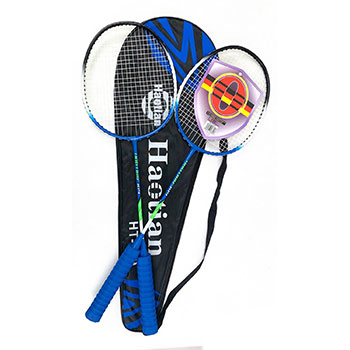 راکت بدمینتون جفتی دسته اسفنجی به همراه کیف کاور دوشی