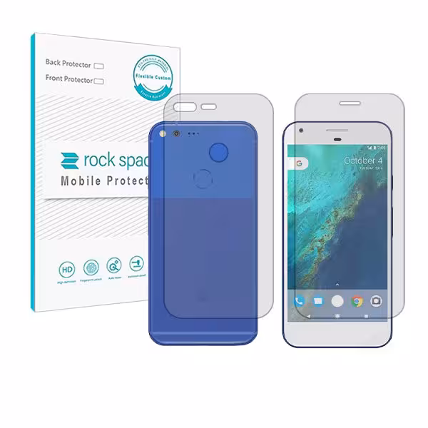 گلس محافظ صفحه نمایش و پشت گوشی گوگل Pixel XL مدل نانو هیدروژل شفاف برند راک اسپیس کدSS
