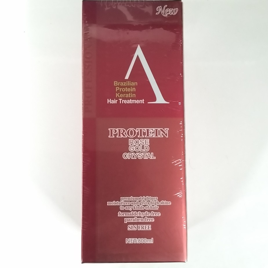پروتئین مو A رز گلد BRAZILIAN PROTEIN KERATIN A ROSE GOLD CRYSTAL پروتئین کراتین مو برزیلی 800میل حرفه ای اصلی زرگلد