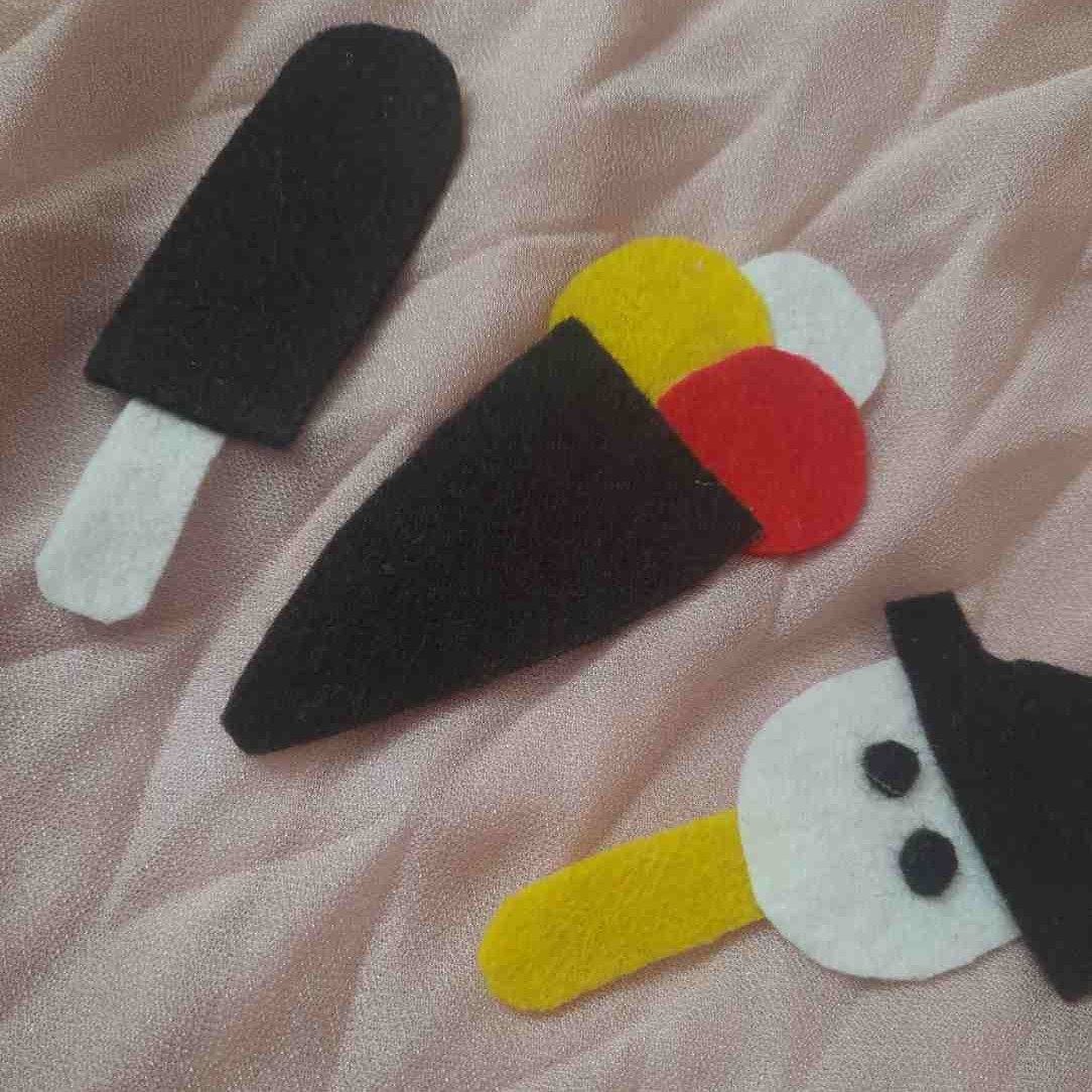 بستنی نمدی مجموعه 3 عددی  کیم ، اسکوپی ، عروسکی       