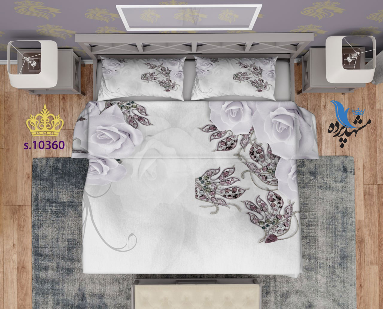 ست روتختی دو نفره طرح گل S10360