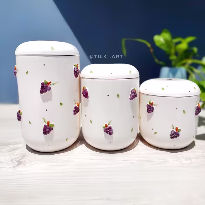 ست بانکه ی انگور  . دستساز و سرامیکی