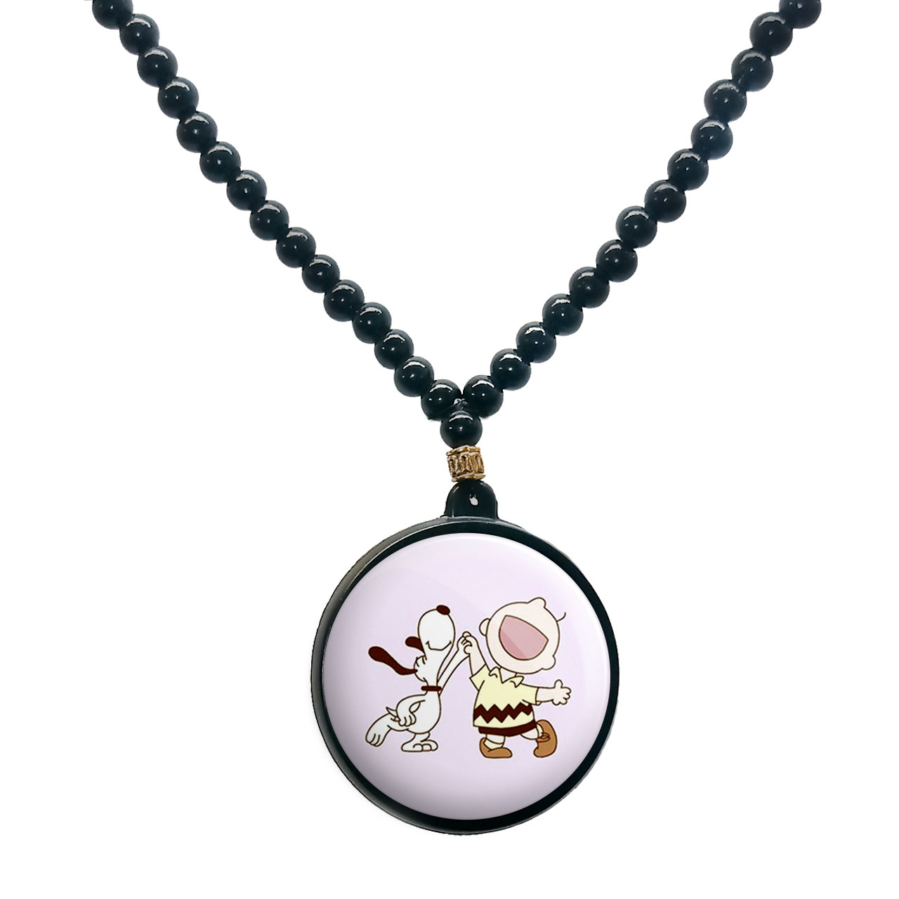 گردنبند پرمانه طرح اسنوپی کد pmd.14517 مدل دو طرفه