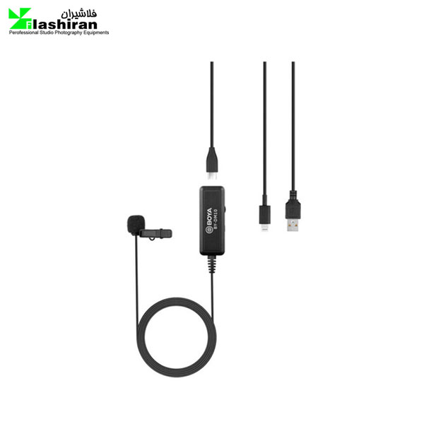 میکروفون یقه ای بویا مدل Boya BY-DM10 با قابلیت اتصال به درگاه USB و لایتنینگ