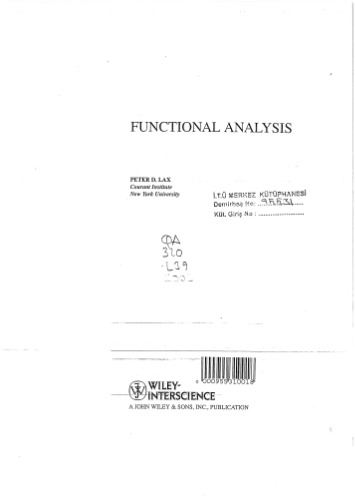 خرید و دانلود نسخه کامل کتاب Functional Analysis