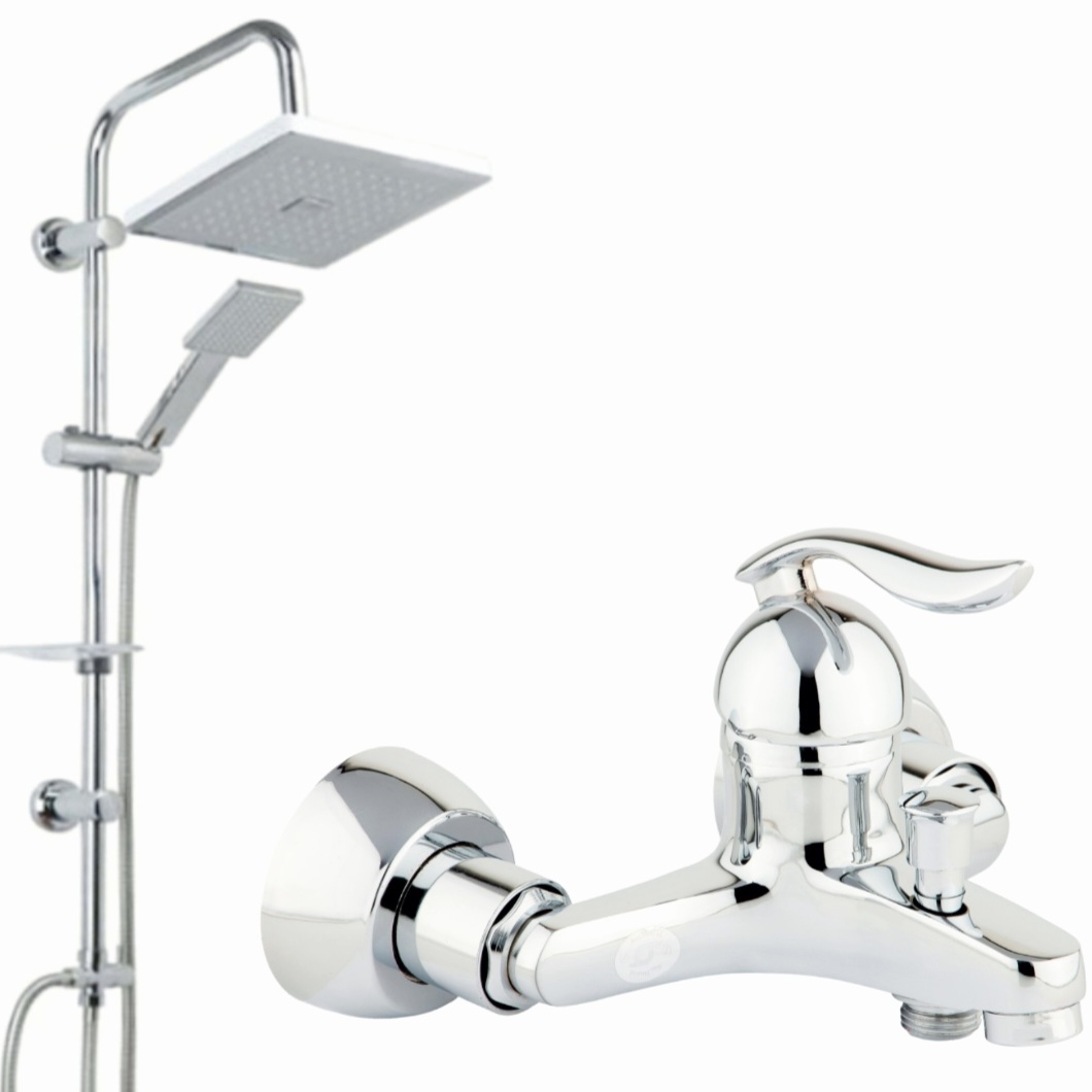 شیر حمام شیرالات رز مدل ونیز لایت به همراه علم دوش حمام 