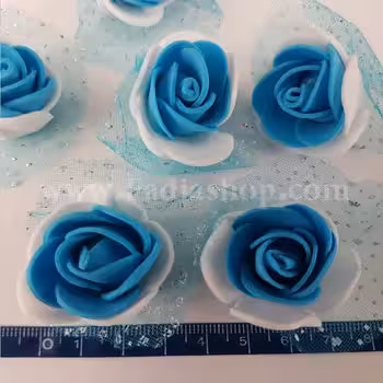 گل فومی بزرگ دو رنگ آبی فیروزه ای