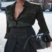 پیراهن ساتن زنانه زارا SATIN SHIRT WITH POCKETS | تهران زارا TehranZara