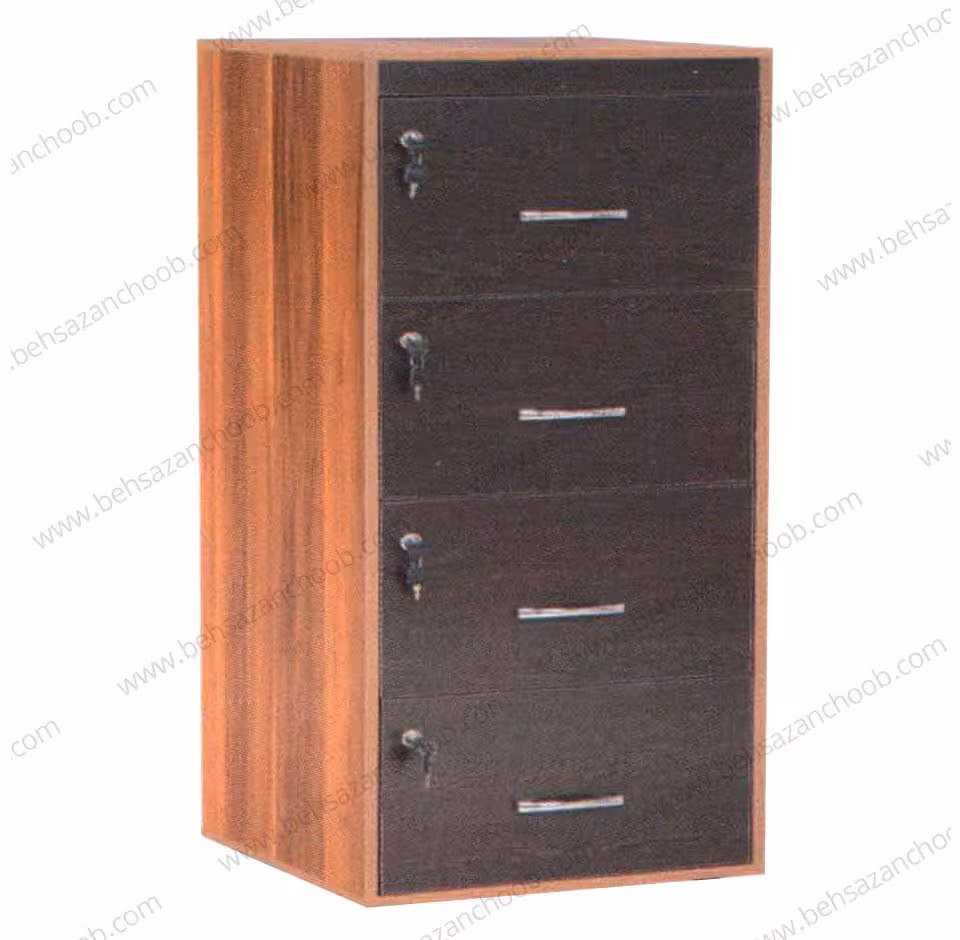 فایل چوبی چهار کشو دو رنگ FA704