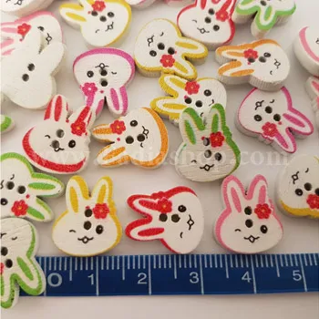 دکمه عروسکی چوبی خرگوش