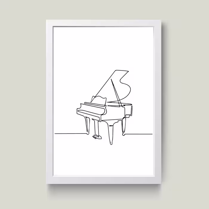 تابلو مدل پیانو Piano کد m2585-w | دنیای قاب