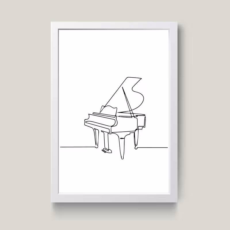 تابلو مدل پیانو Piano کد m2585-w | دنیای قاب